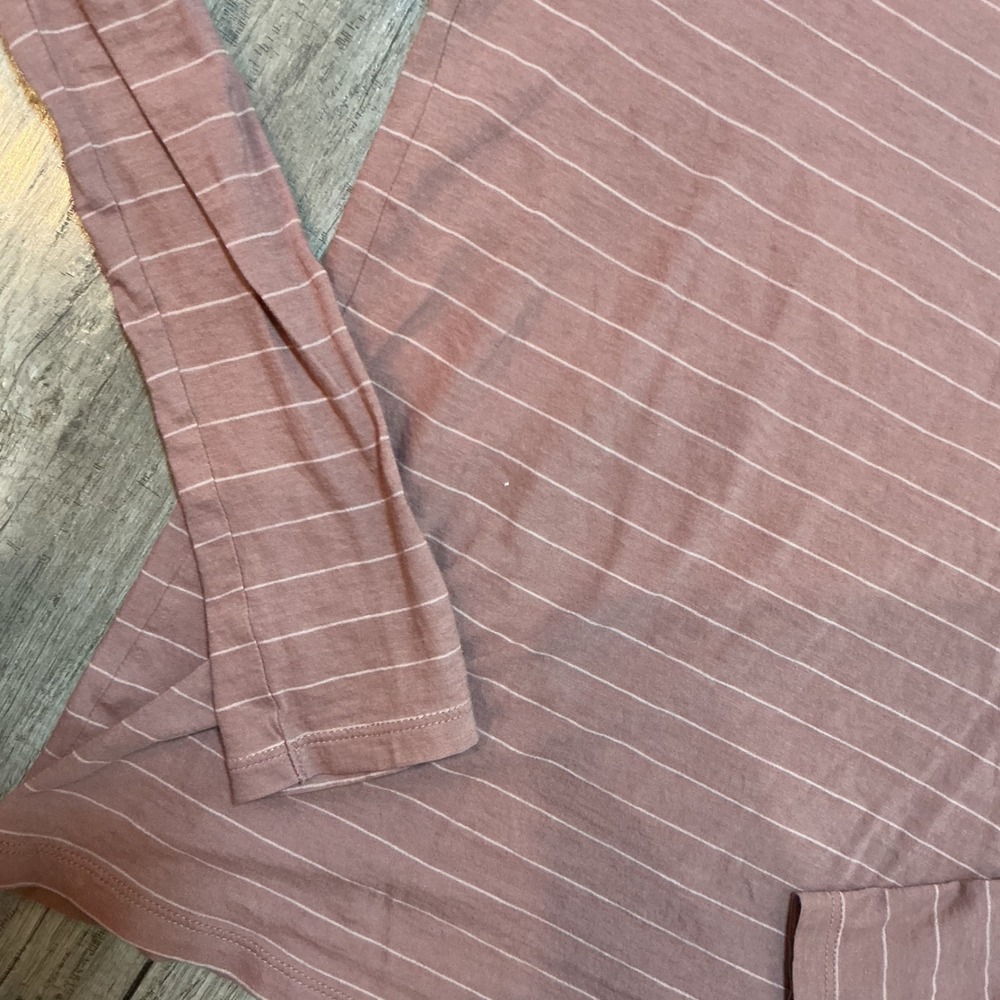 Vince Pink 100% Cotton Long Sleeve Striped‎ Crew Neck Top XS - Picture 3 of 4